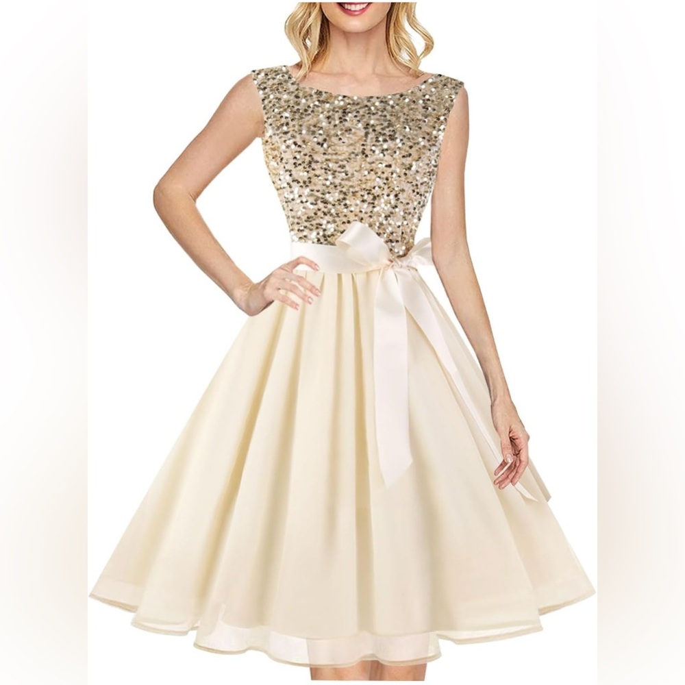 Hanpceirs Boatneck Sleeveless Prom Wedding Guest Bridesmaid Dress Cocktail Dress